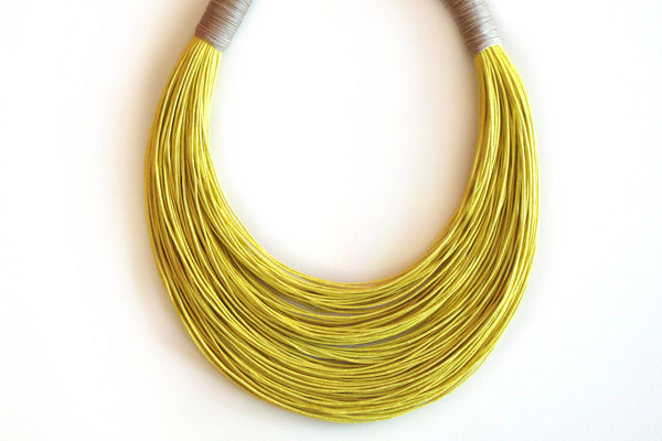 yellow statement necklace