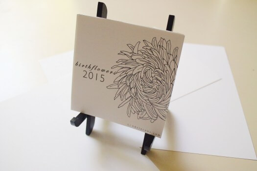 2015 Flower Line Art Desk Calendar