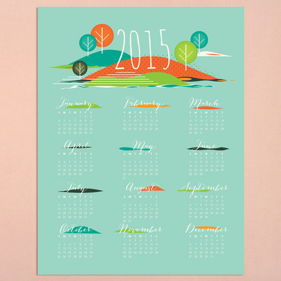 2015 printable desk calendar seasonal