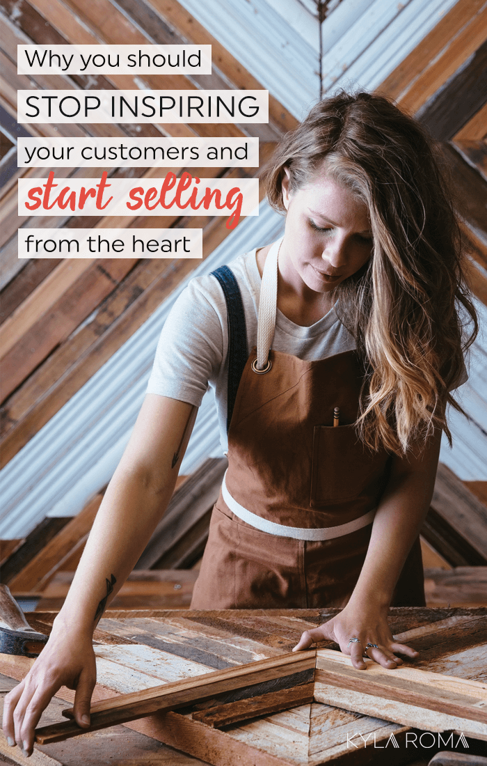 Want to sell more without feeling weird about it? You've got to stop focusing on inspring people, and share how you can help them solve their problems. (Even with your etsy shop or as a photographer!)